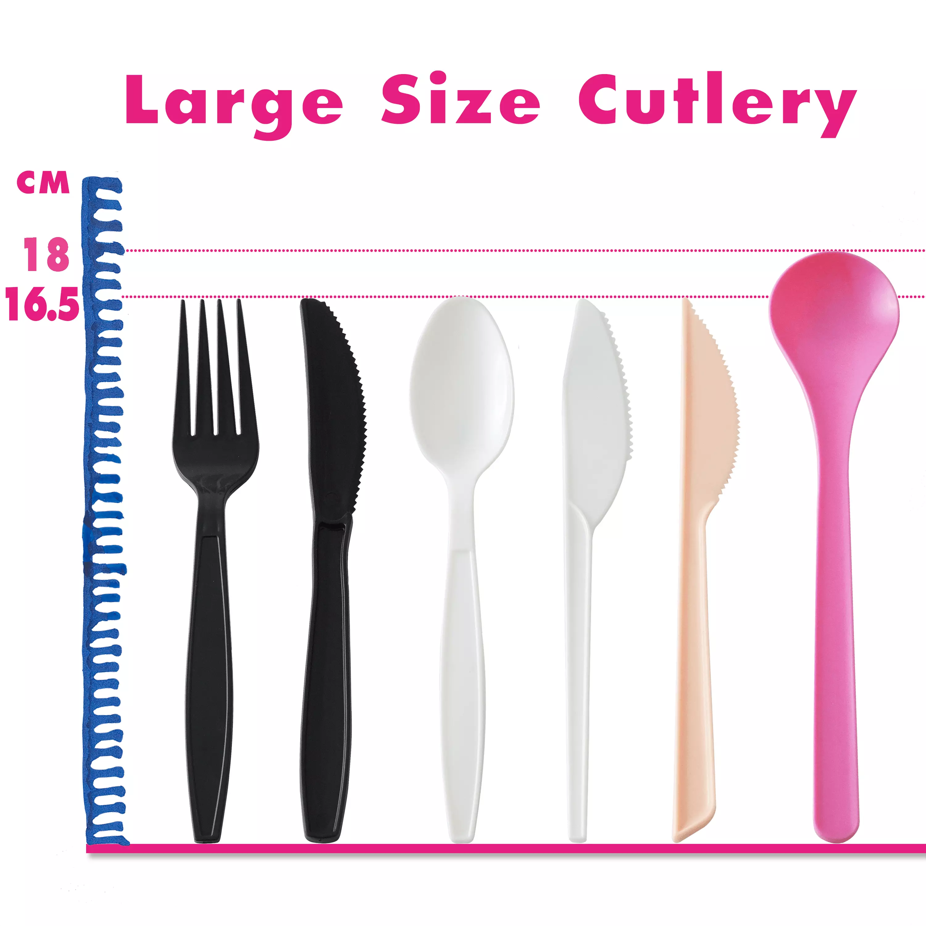 16.5-18公分長柄塑膠餐具